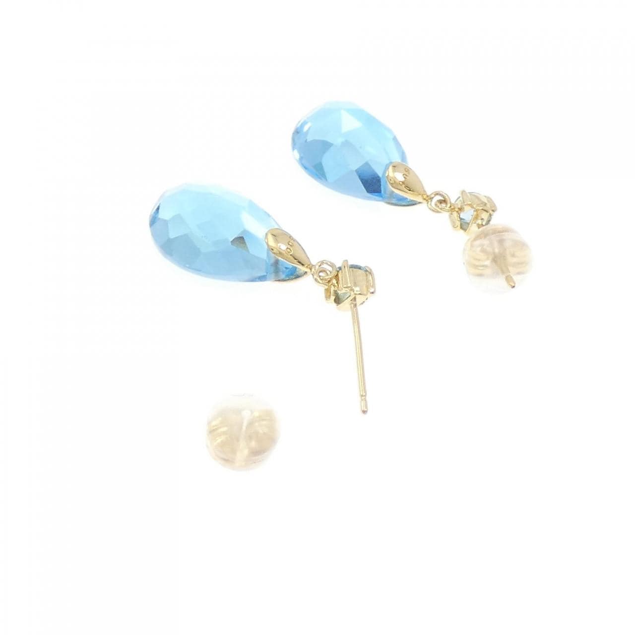 K18YG Blue Topaz Earrings 10.00CT