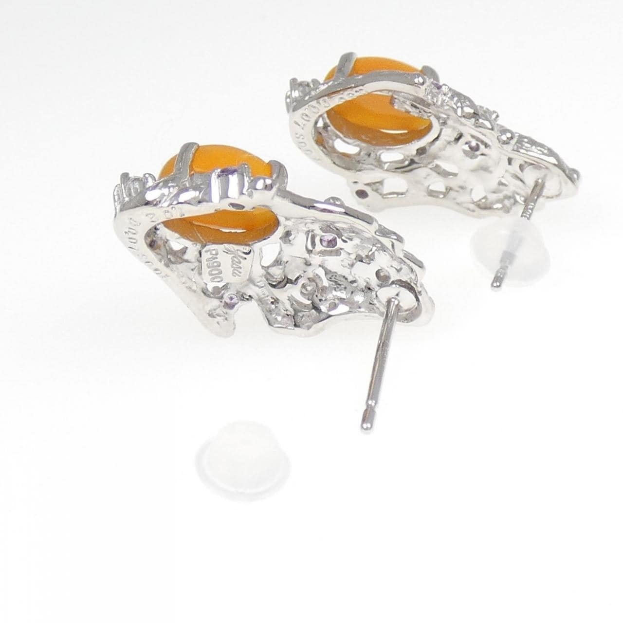 入仓安潮欧泊猫眼耳环 1.92ct