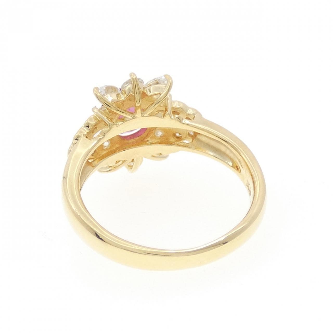 K18YG ルビー リング 0.84CT