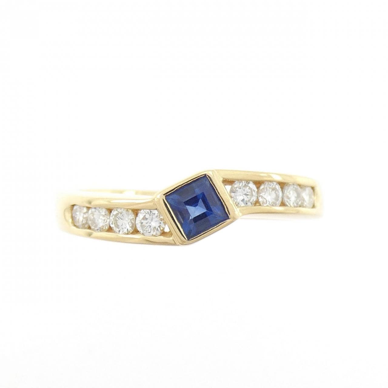 18KYG サファイヤ リング 0.23CT