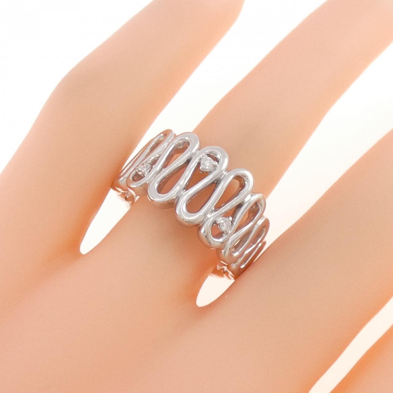 K18WG ダイヤモンド リング 0.05CT