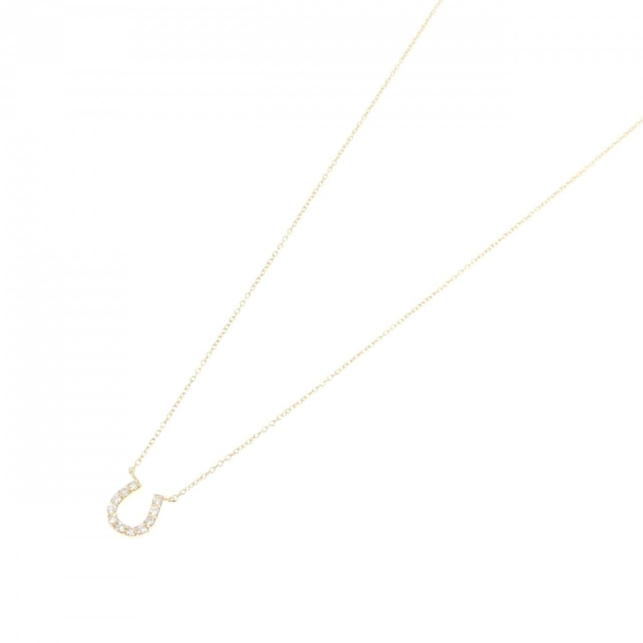 K18YG ホースシュー ダイヤモンド ネックレス 0.11CT