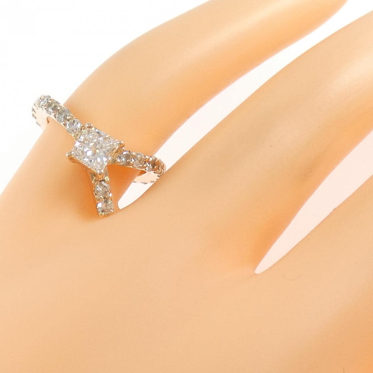 K18PG ダイヤモンド ピンキーリング 0.43CT