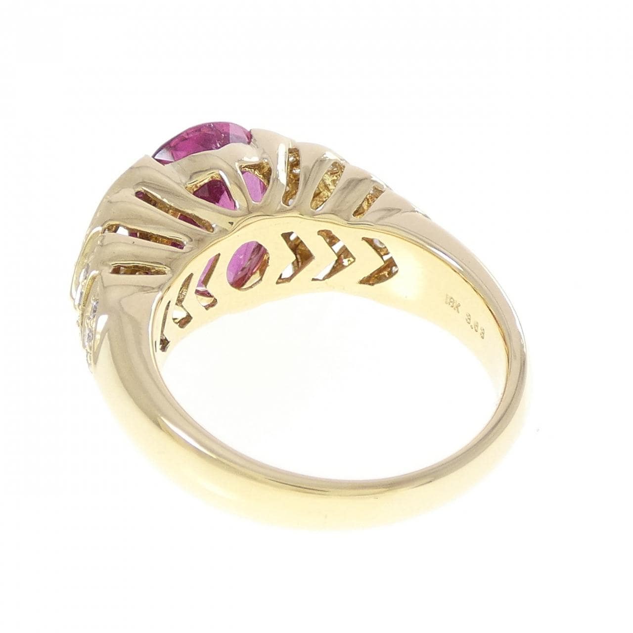 18KYG トルマリン リング 3.63CT