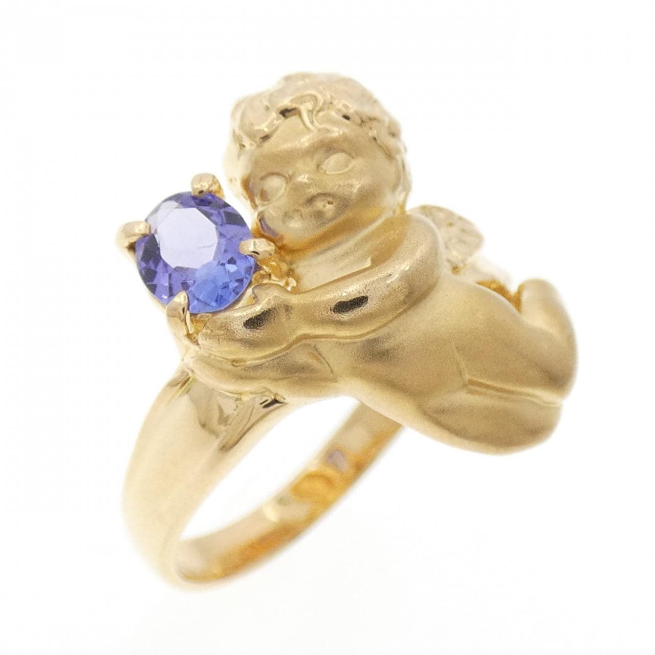 K18YG 天使坦桑石戒指