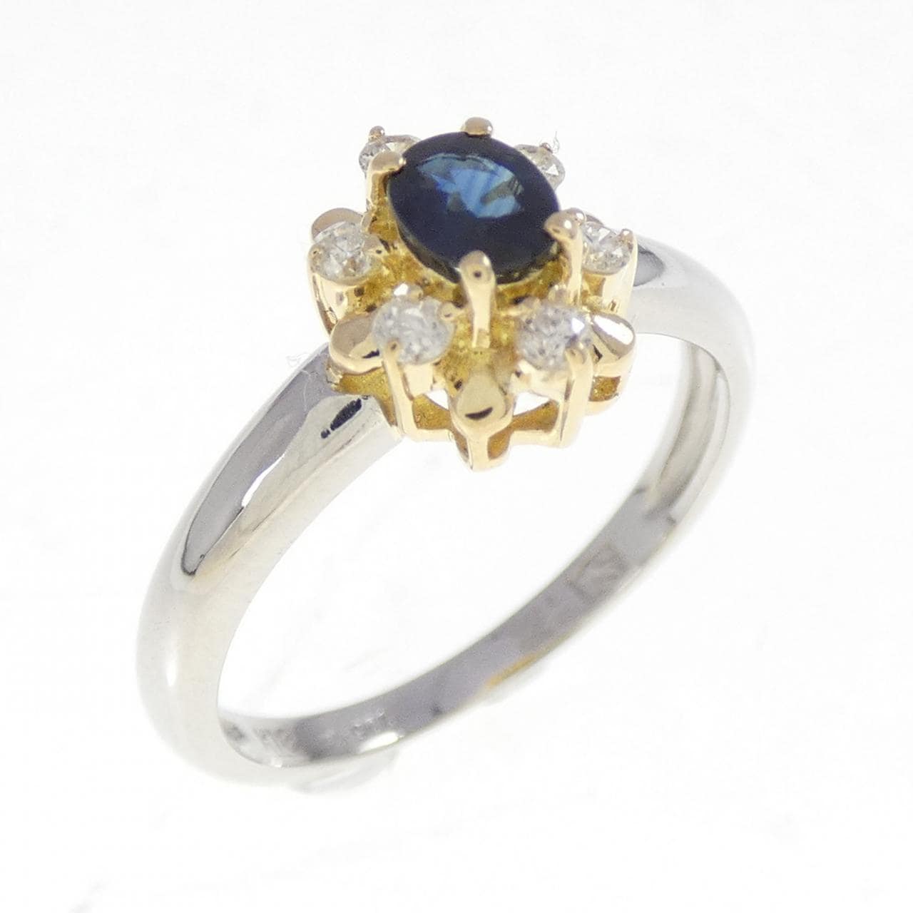 PT900/K18YG サファイヤ リング 0.24CT