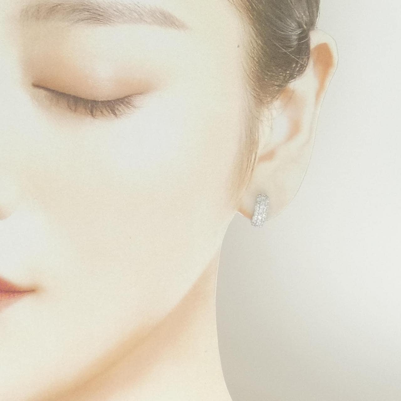 K18WG/K14WG ダイヤモンド イヤリング 1.00CT