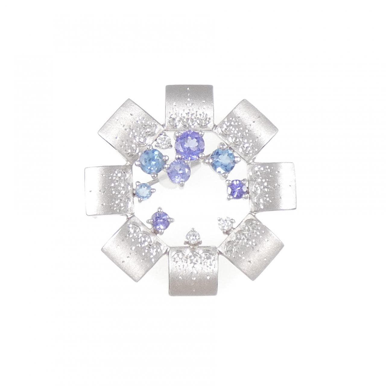 イワクラコウジ カラーストーン ブローチ