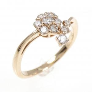 【新品】K18PG フラワー ダイヤモンド リング 0.25CT