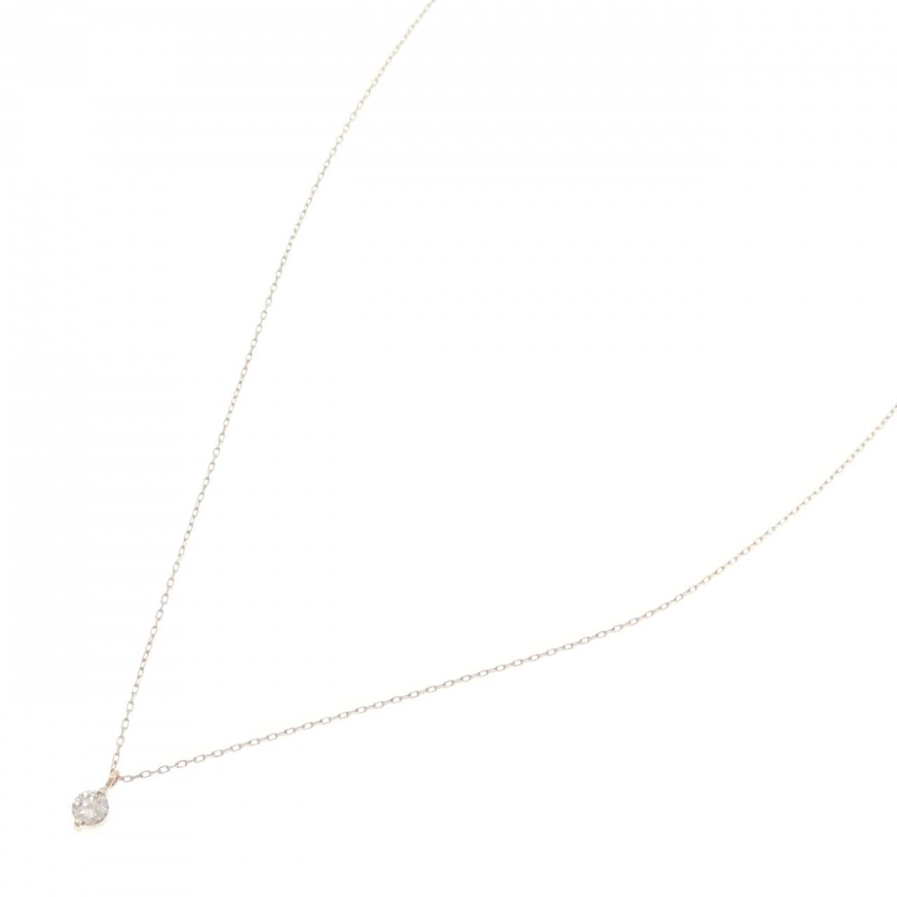 K10YG ソリティア ダイヤモンド ネックレス