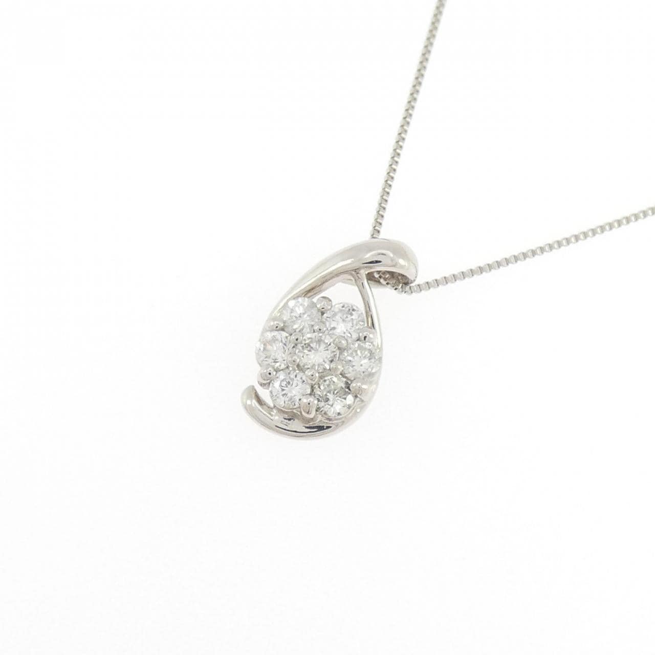 PT900/PT850 フラワー ダイヤモンド ネックレス 0.20CT