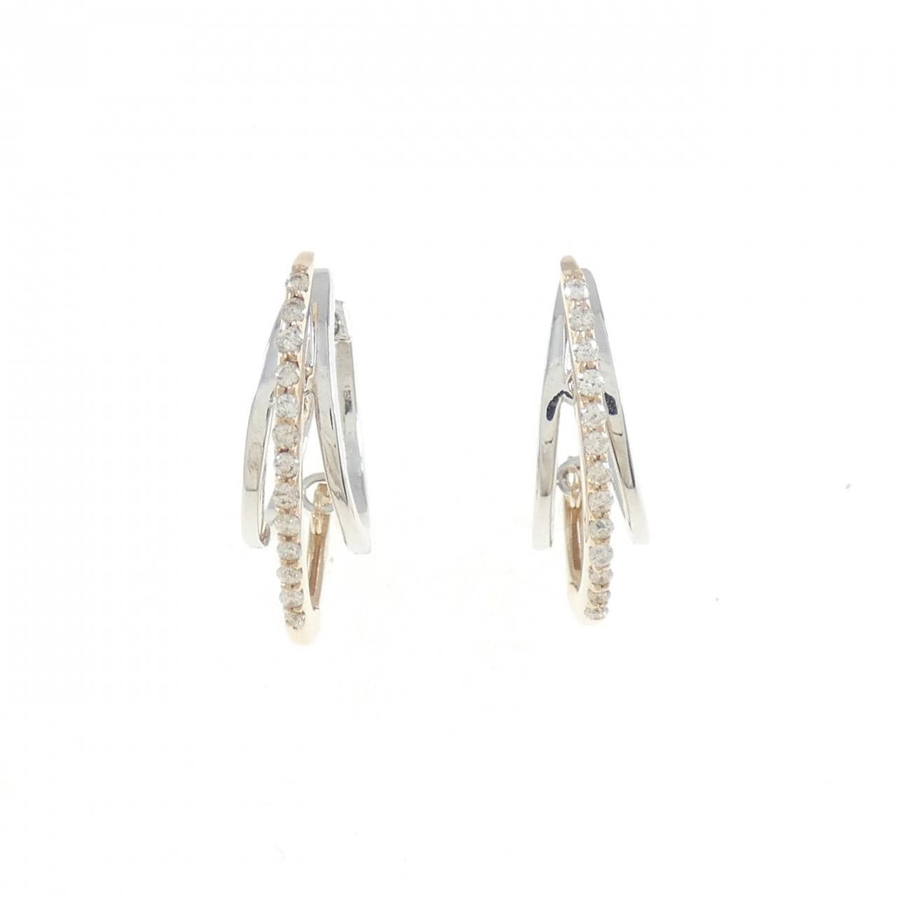 K18YG/K18WG ダイヤモンド ピアス 0.14CT