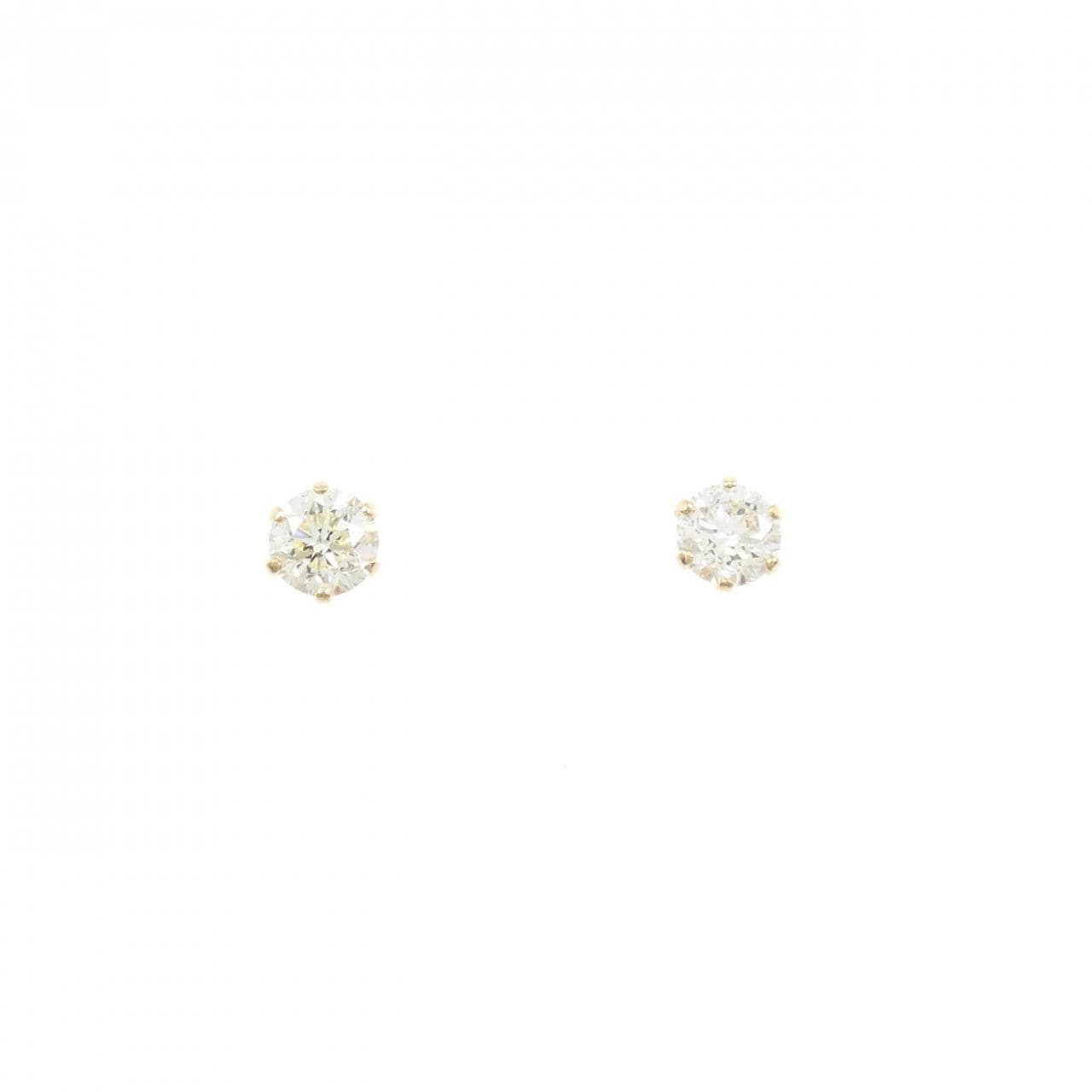 K18YG ソリティア ダイヤモンド ピアス 0.50CT
