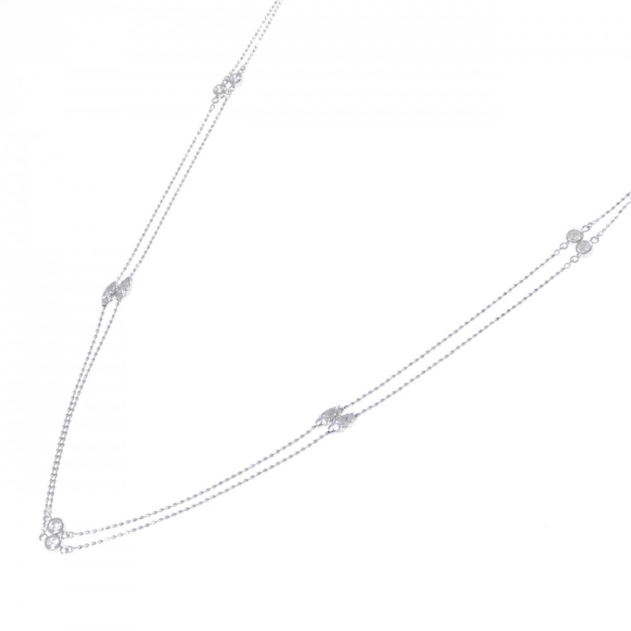 K18WG ダイヤモンド ネックレス 0.42CT