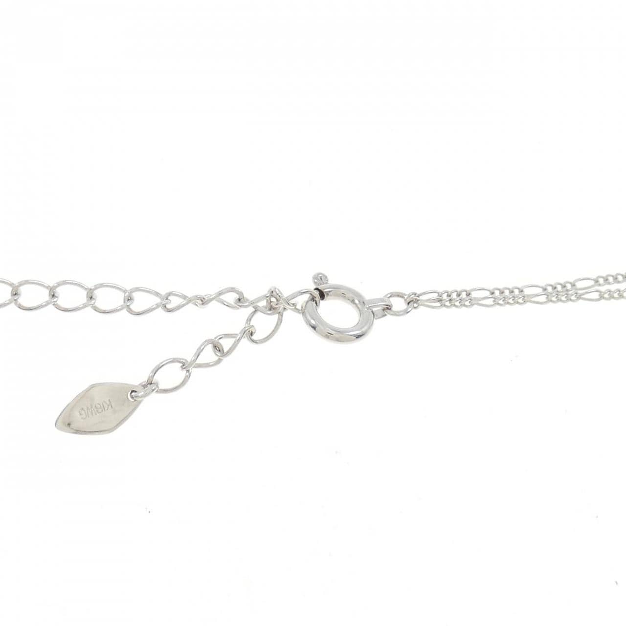 PT/K18WG フラワー ダイヤモンド ネックレス 0.25CT
