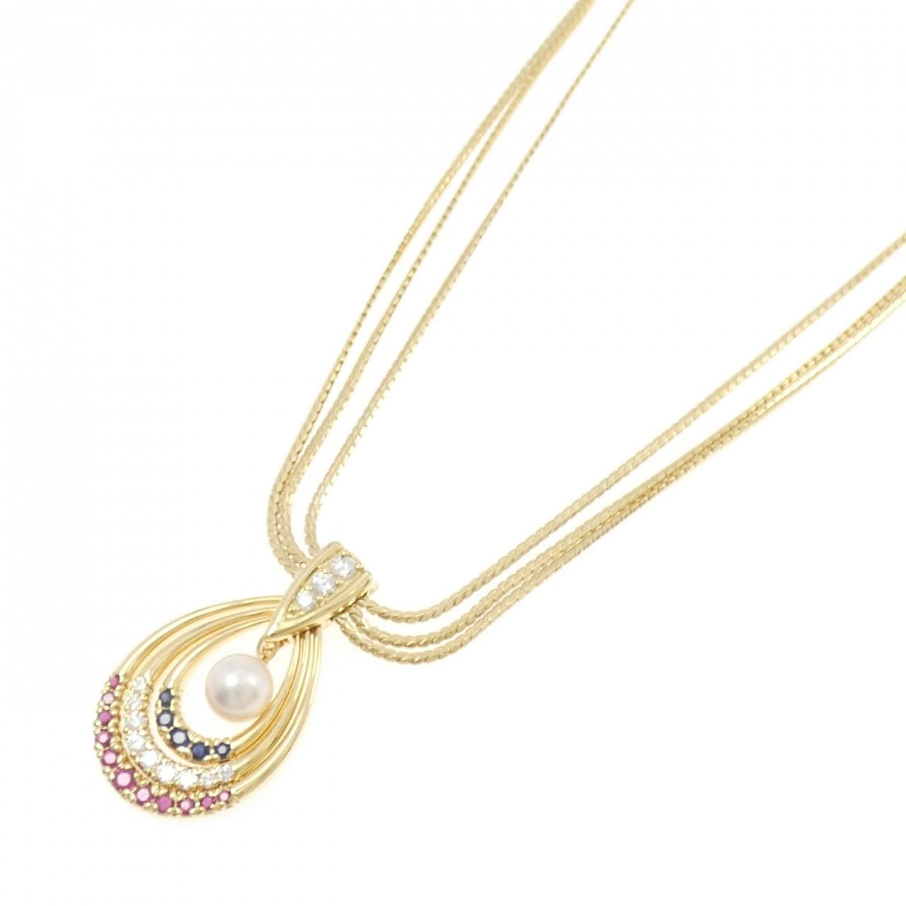 ミキモト カラーストーン ネックレス