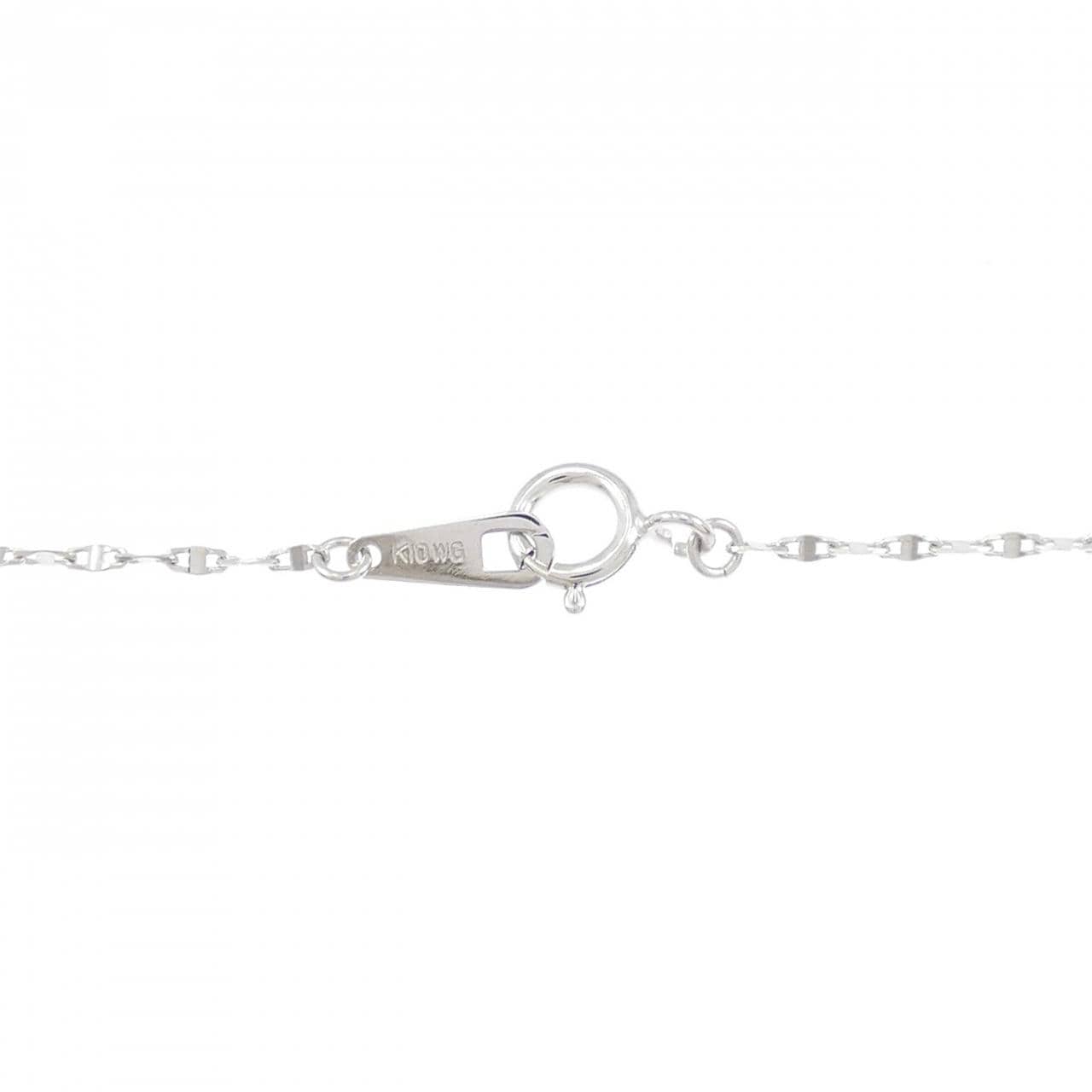 K10WG フラワー ダイヤモンド ネックレス 0.20CT