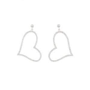 K18WG/K14WG ハート ダイヤモンド ピアス 0.57CT