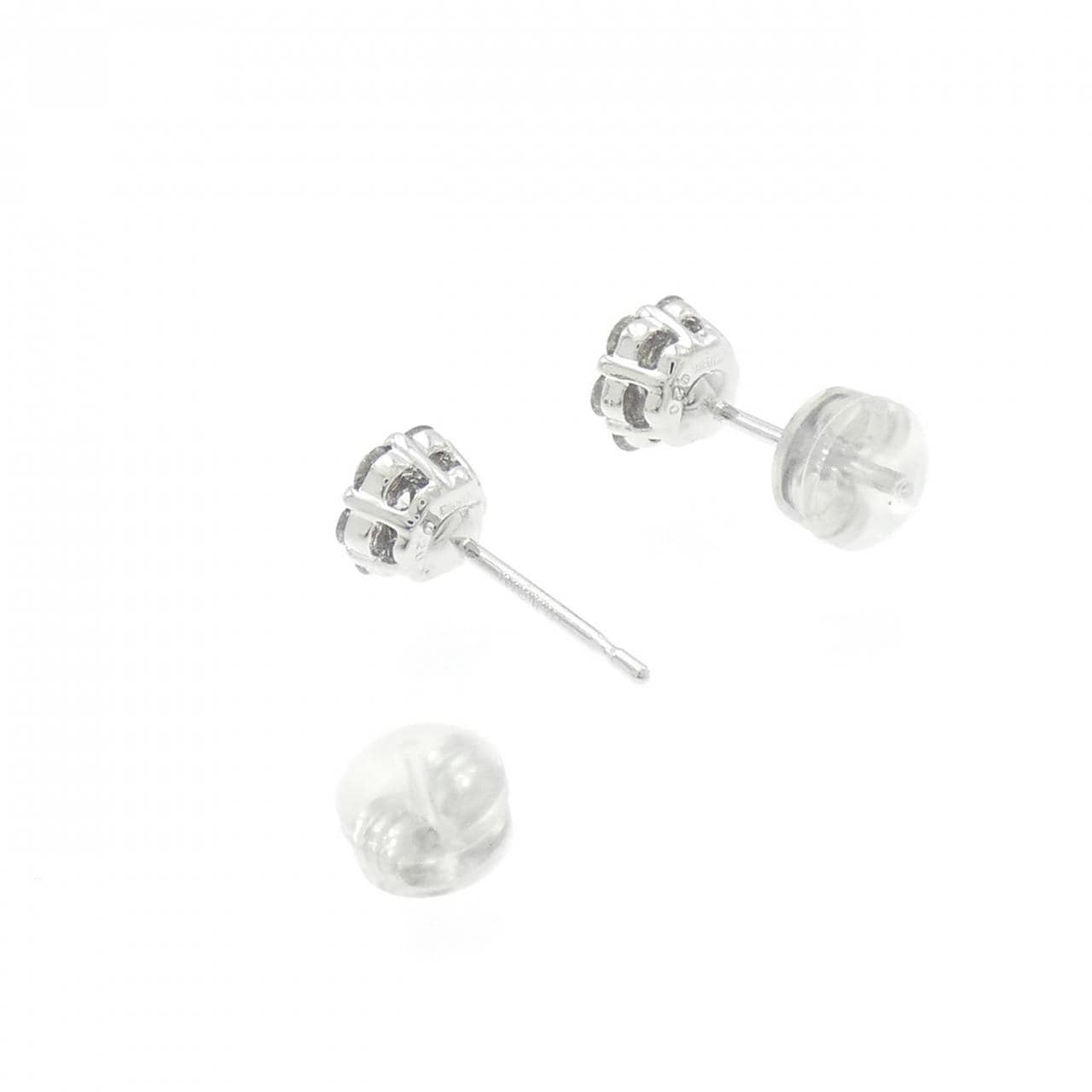 K18WG フラワー ダイヤモンド ピアス 0.40CT