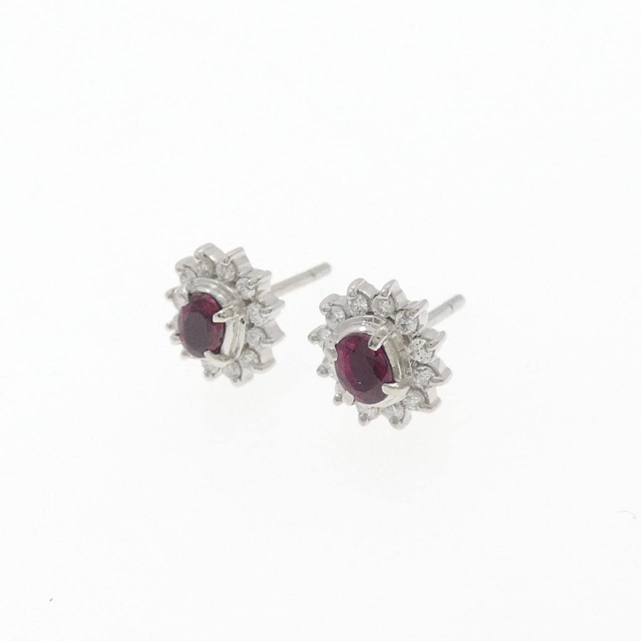 PT900 ルビー ピアス 0.415CT