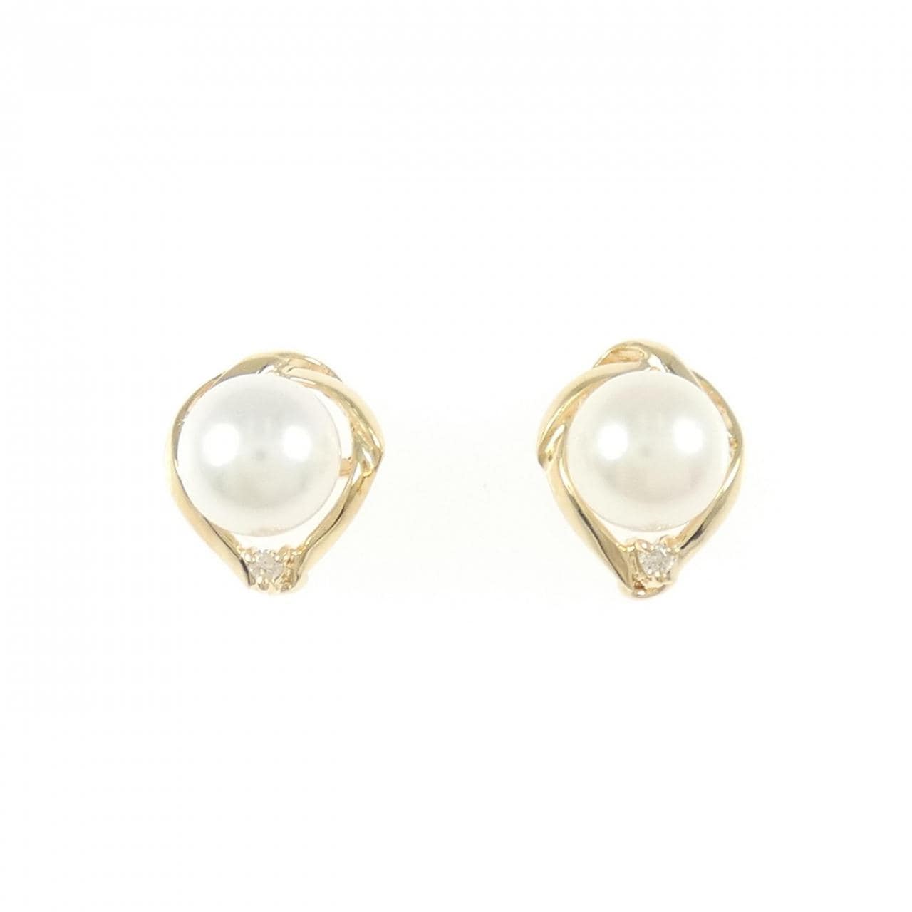 K18YG アコヤパール ピアス 6.4mm