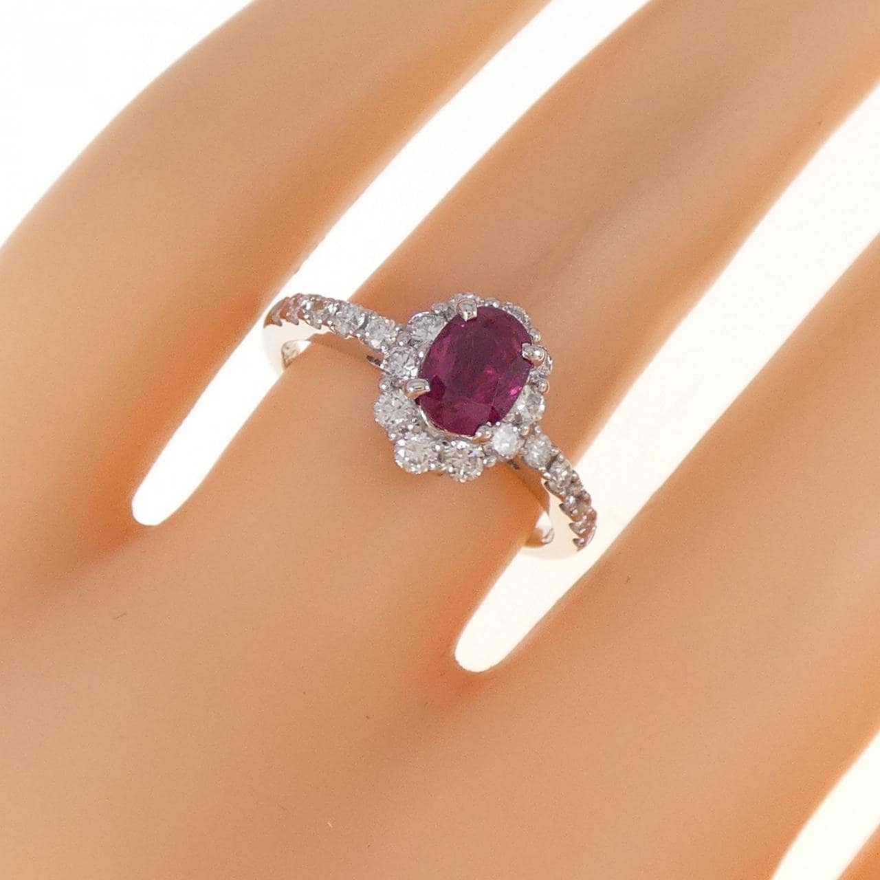 PT900 ルビー リング 0.995CT