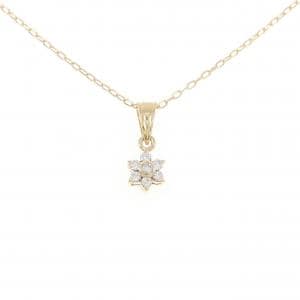 K18YG フラワー ダイヤモンド ネックレス 0.11CT