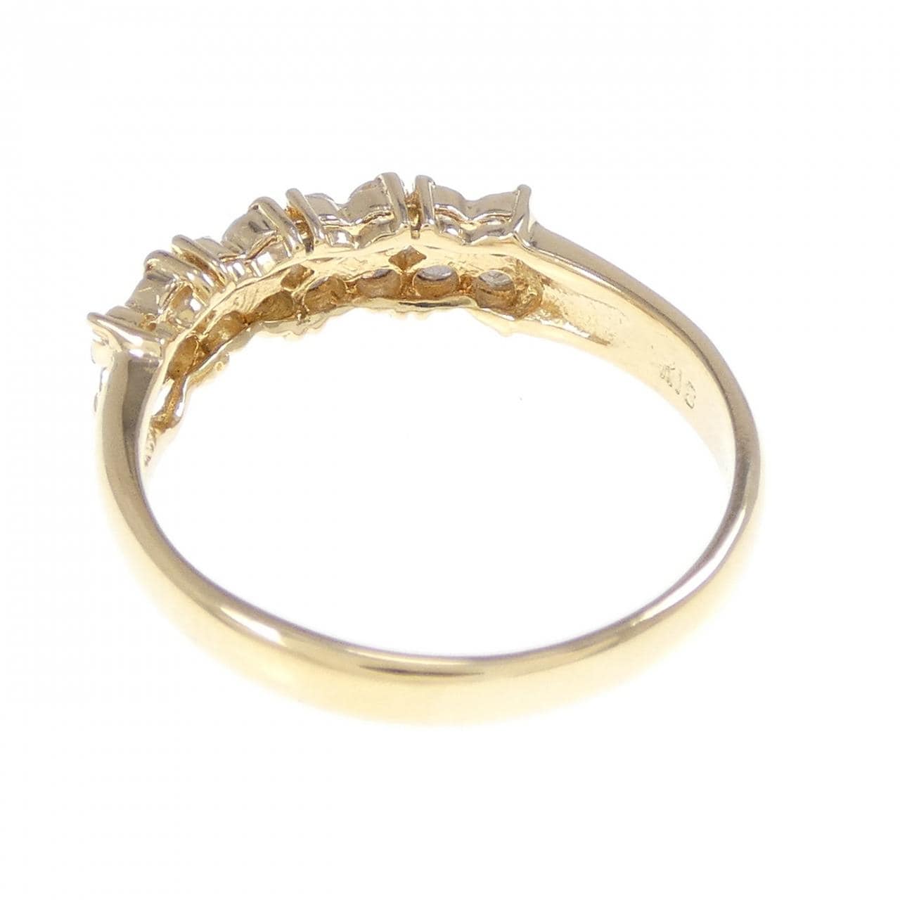 K18YG フラワー ダイヤモンド リング 0.40CT