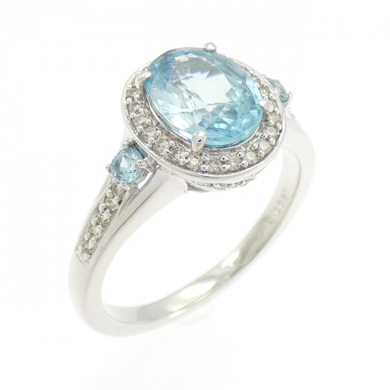 K14WG ジルコン リング 3.84CT