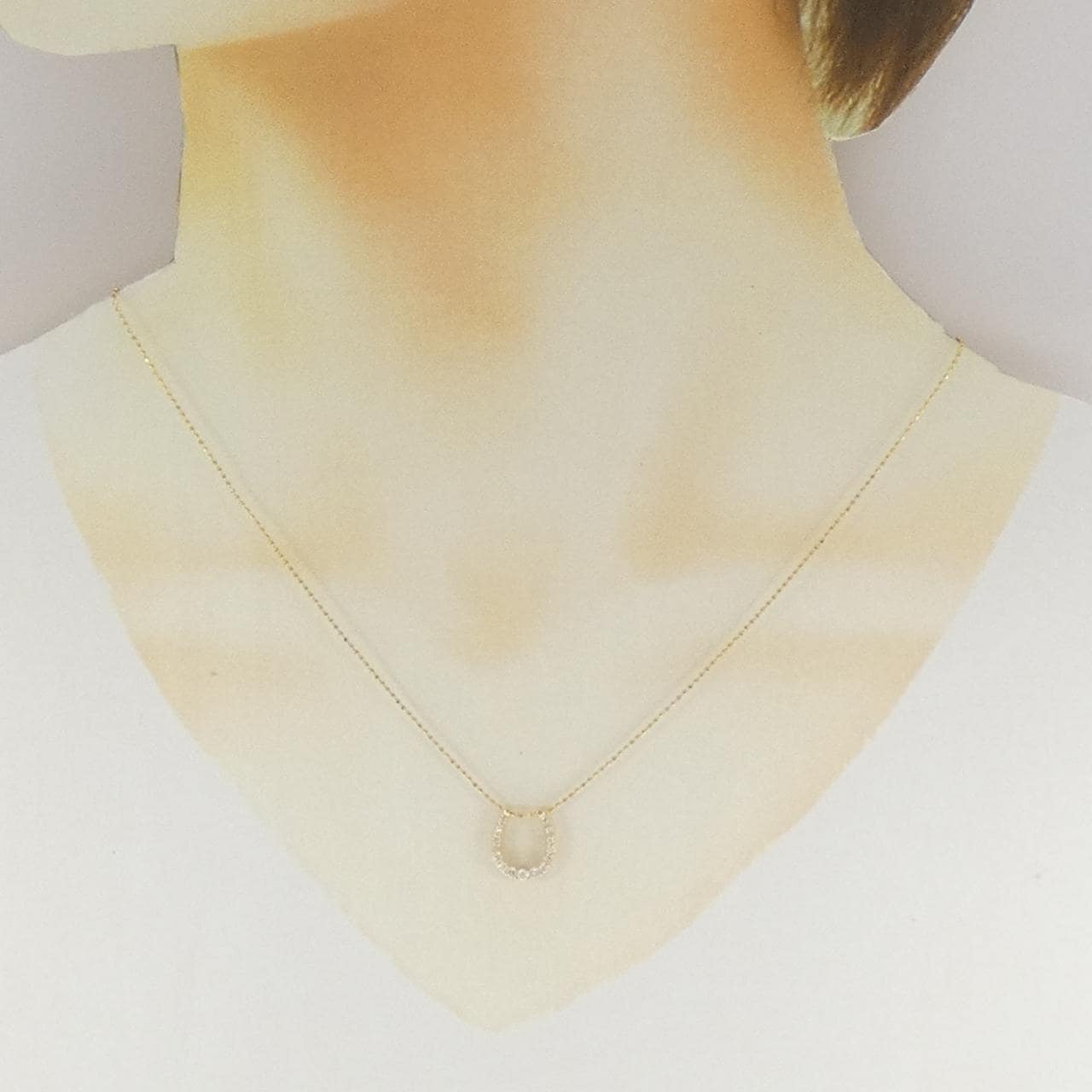 K18YG ホースシュー ダイヤモンド ネックレス 0.20CT