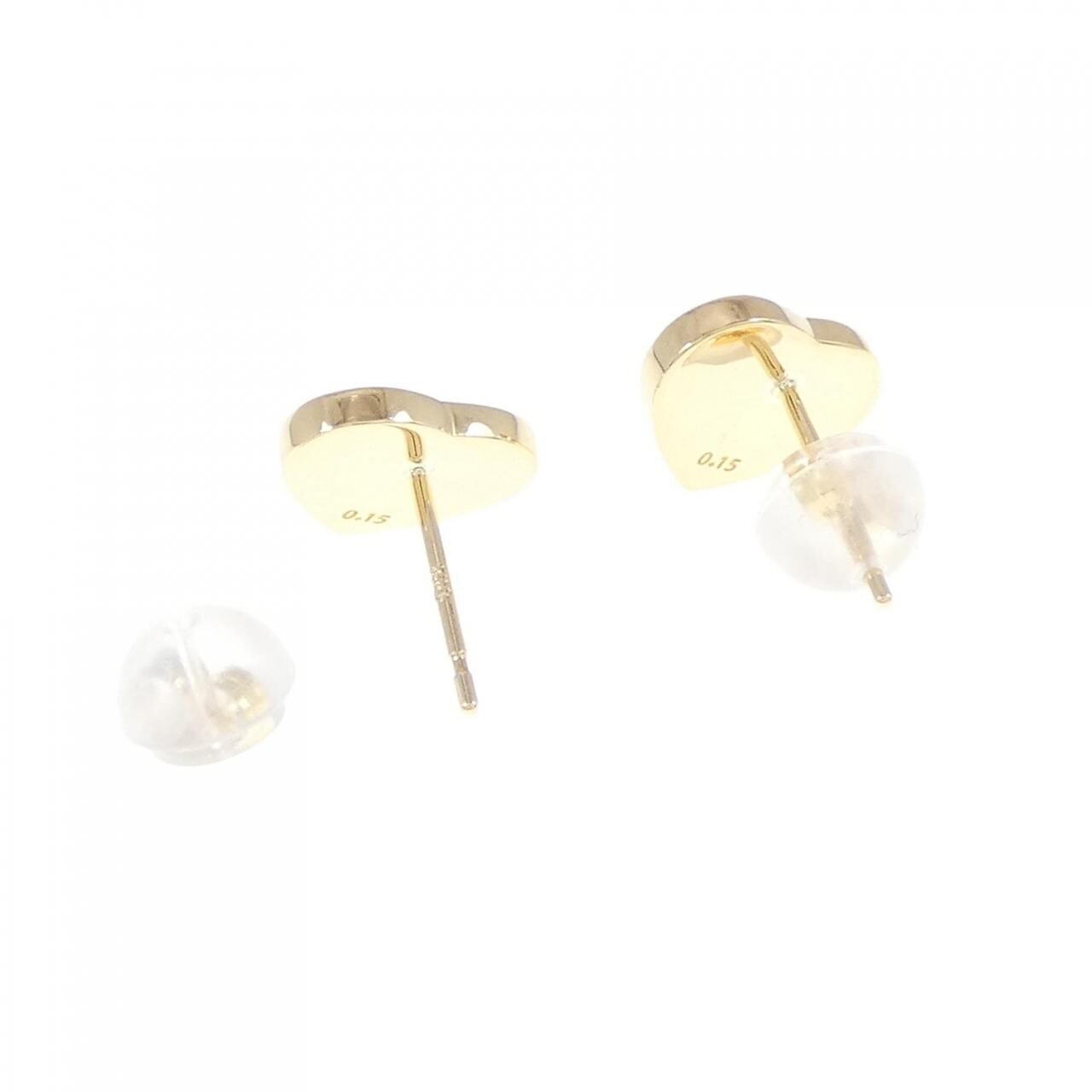 [再加工款] K18YG心型鑽石耳環0.30CT