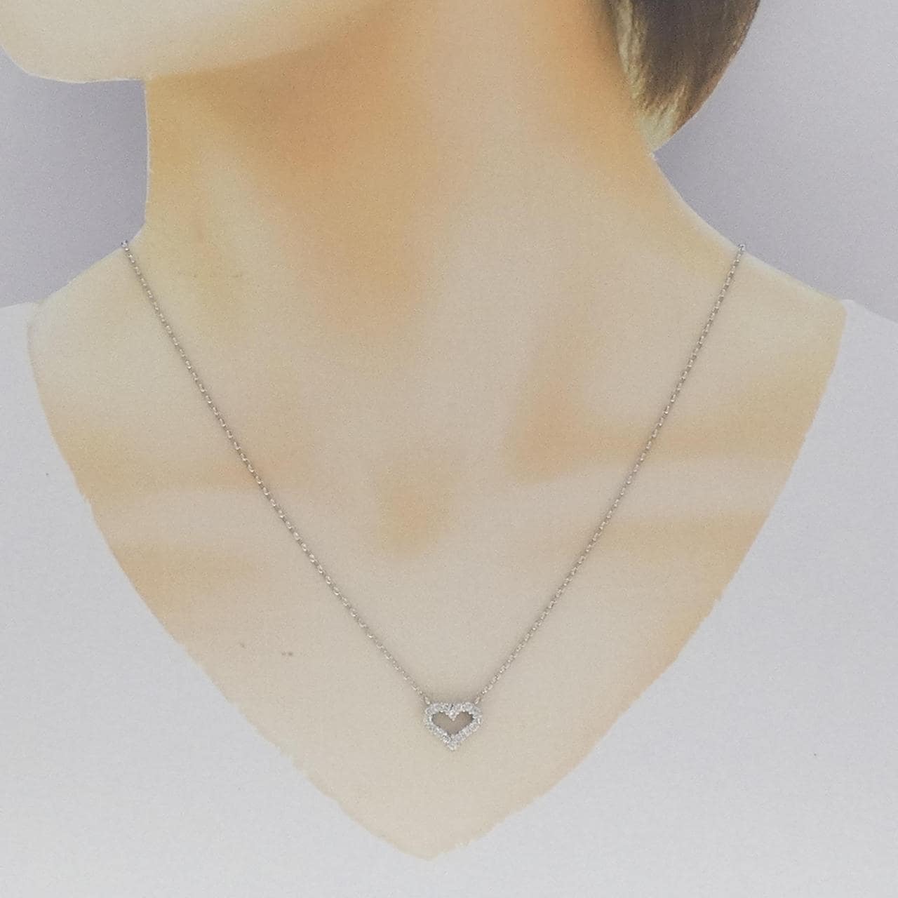 PT ハート ダイヤモンド ネックレス 0.33CT