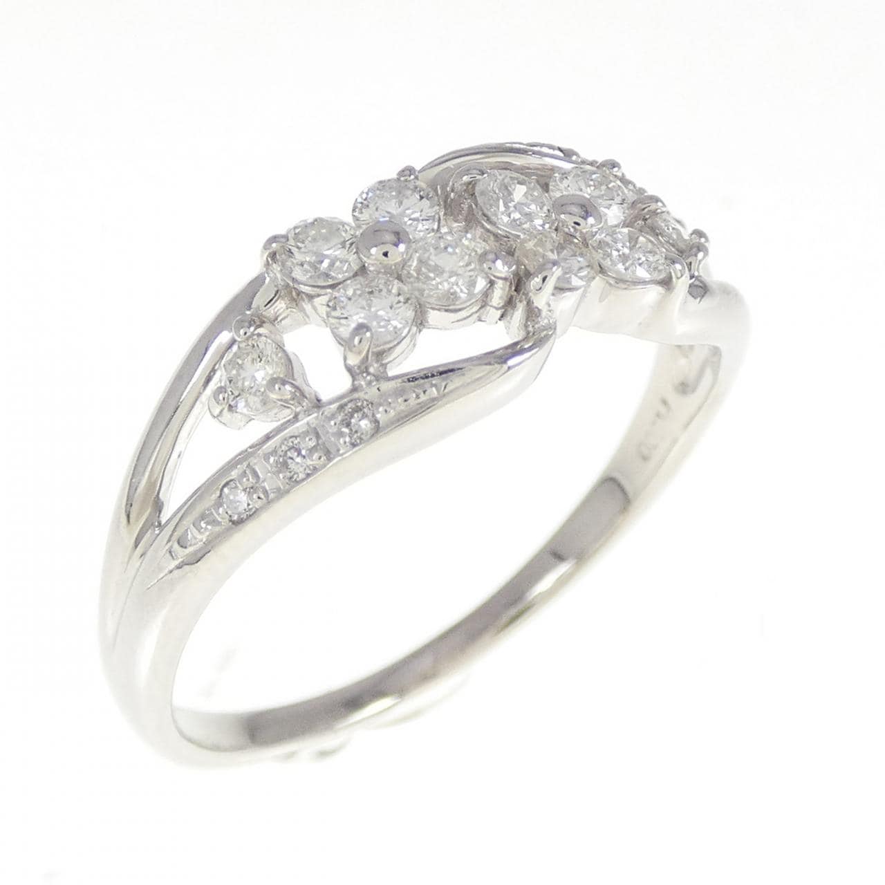 PT900 フラワー ダイヤモンド リング 0.51CT