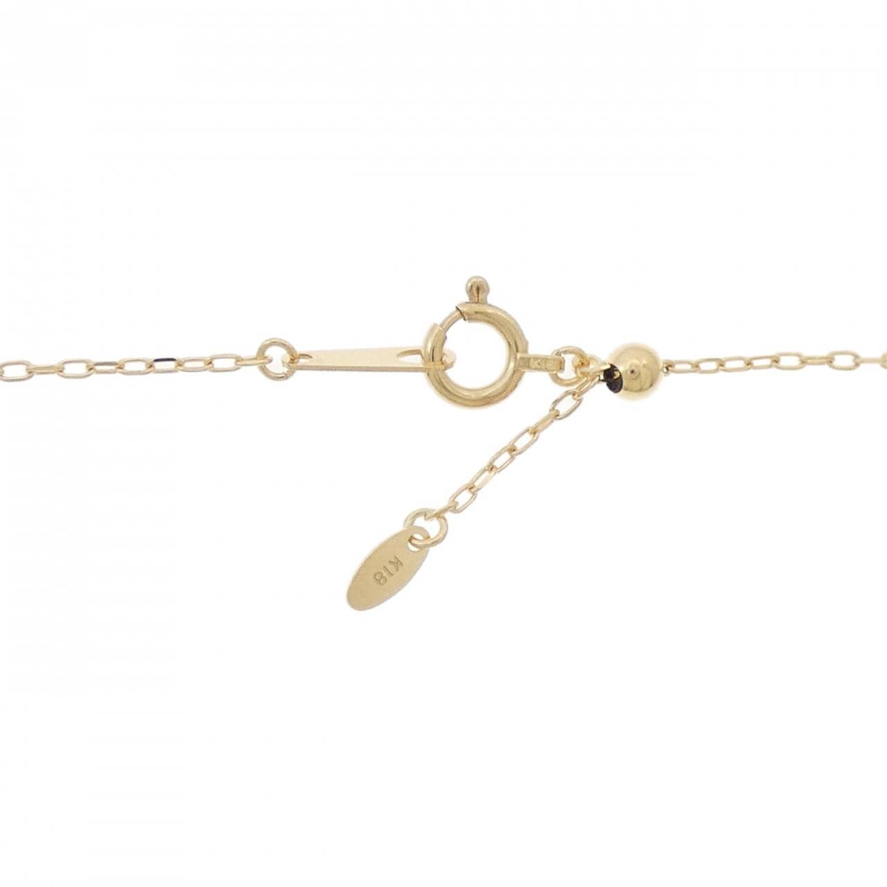 750YG/K18YG Heart x Key Diamond Necklace 0.04CT