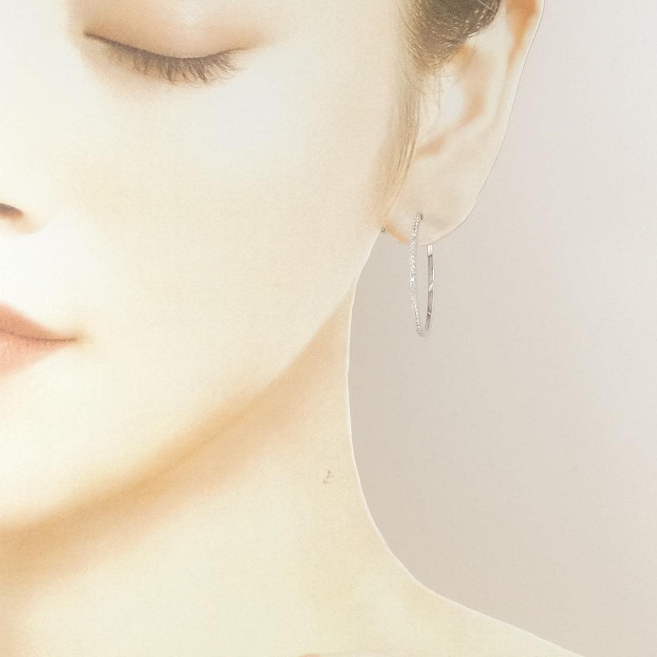 K18WG ダイヤモンド ピアス 0.30CT