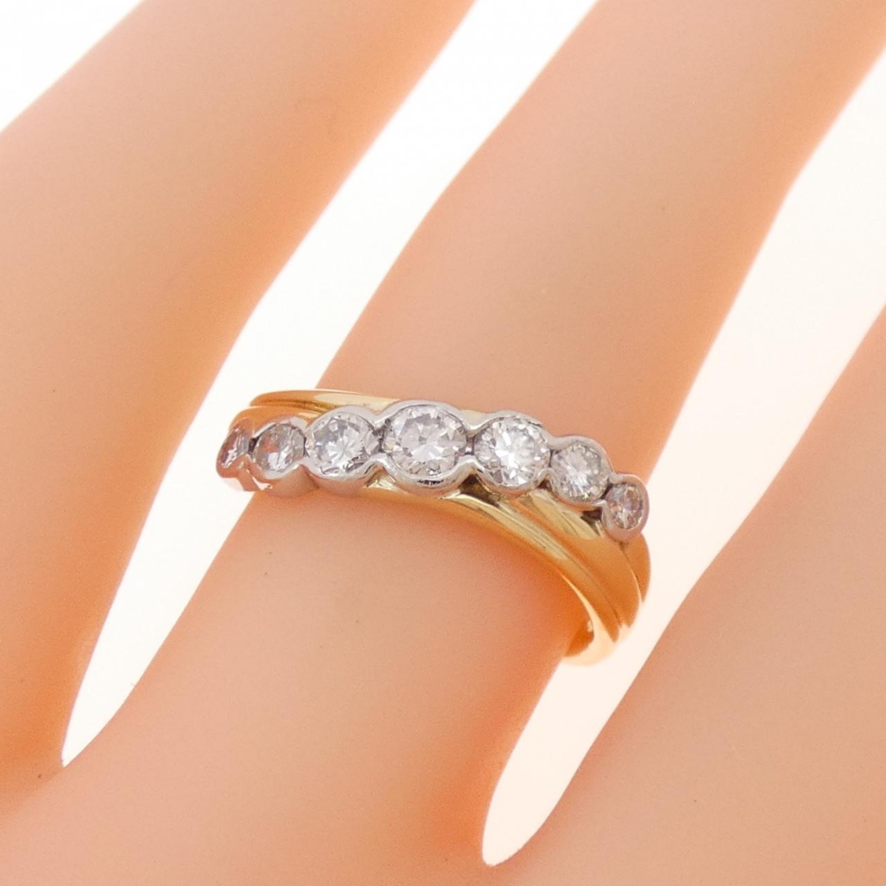 K18YG/PT900 ダイヤモンド リング 0.50CT