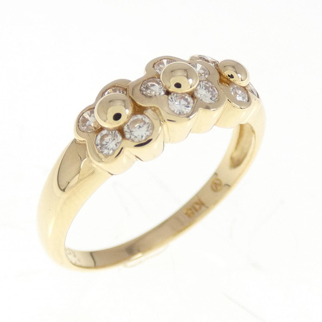 K18YG花朵鑽石戒指0.20CT