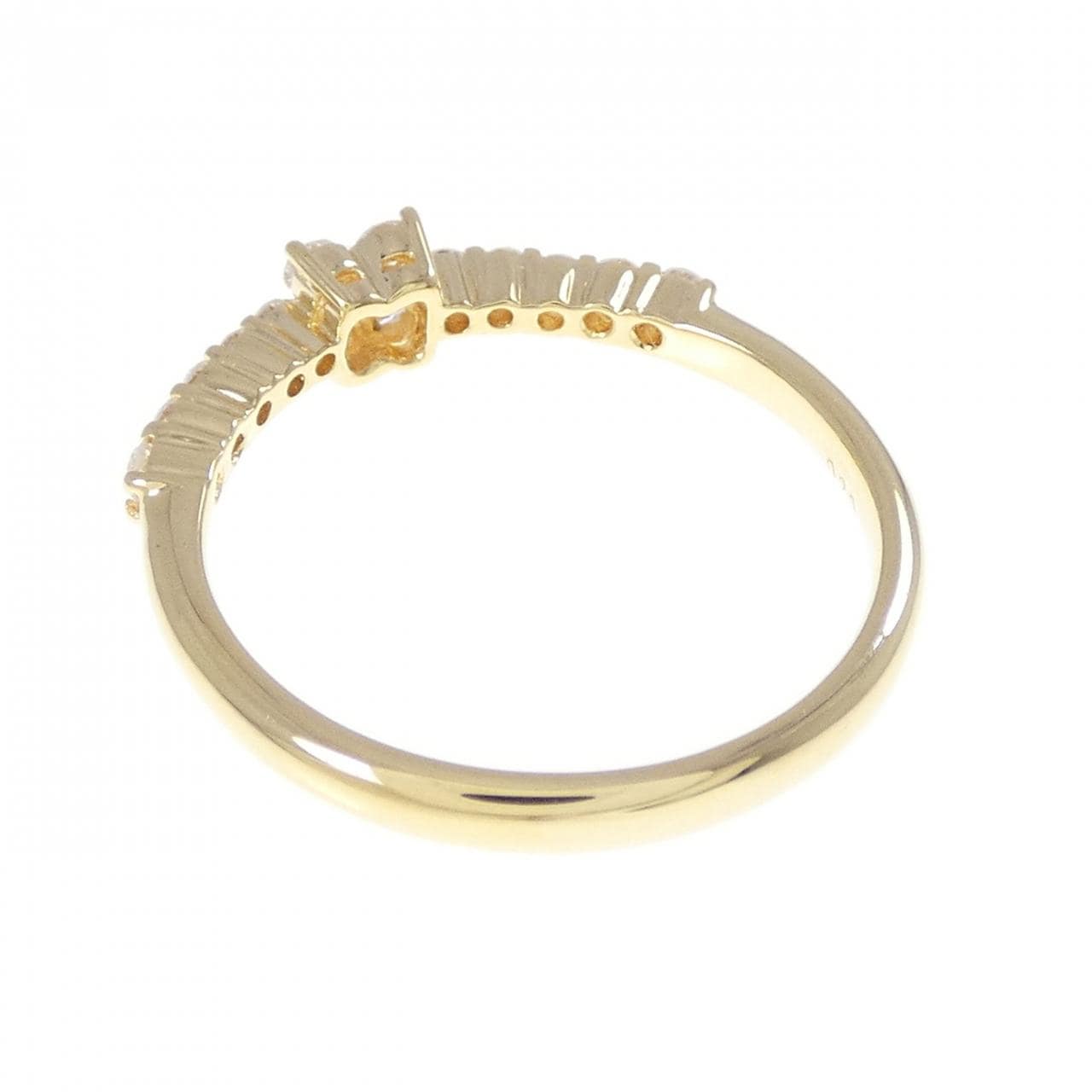 K18YG フラワー ダイヤモンド リング 0.20CT