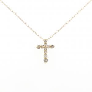 K18YG クロス ダイヤモンド ネックレス 0.30CT