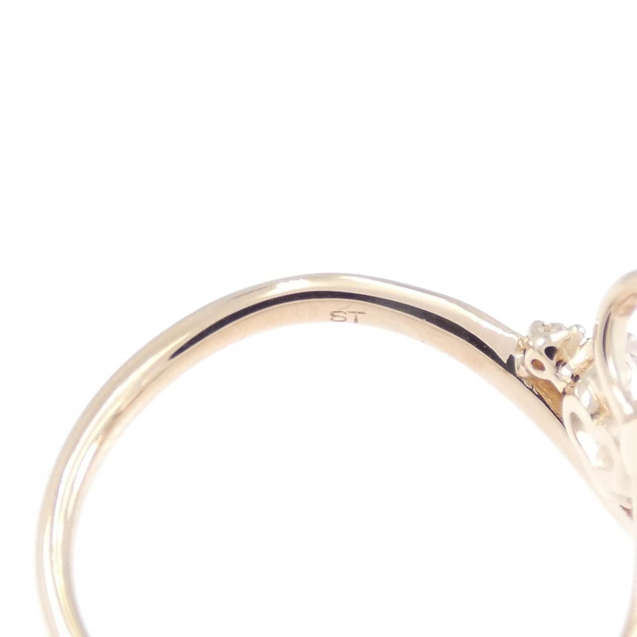 サマンサティアラ ハート ×リボン ローズクオーツ リング