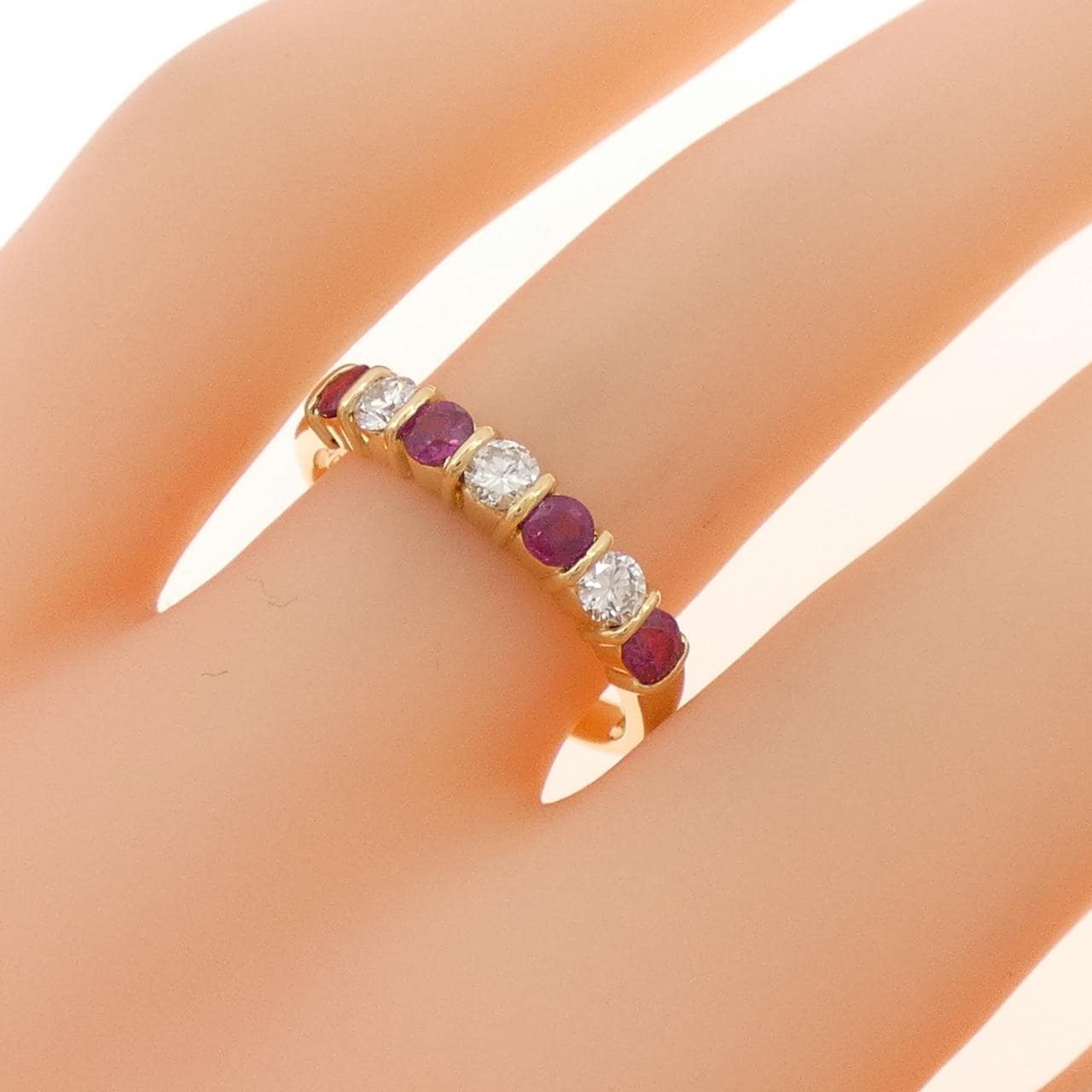 K18YG ルビー リング 0.46CT