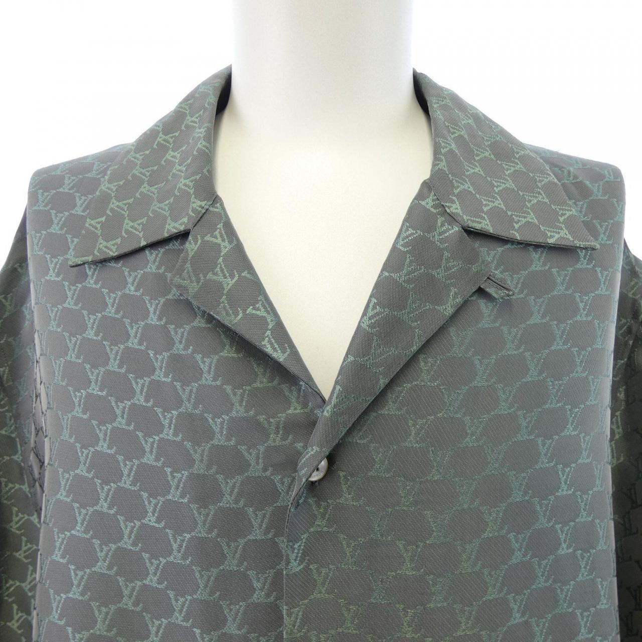 ルイヴィトン LOUIS VUITTON ショートスリーブジャガードシルクプレンドシャツ HRS30WKSY S／Sシャツ