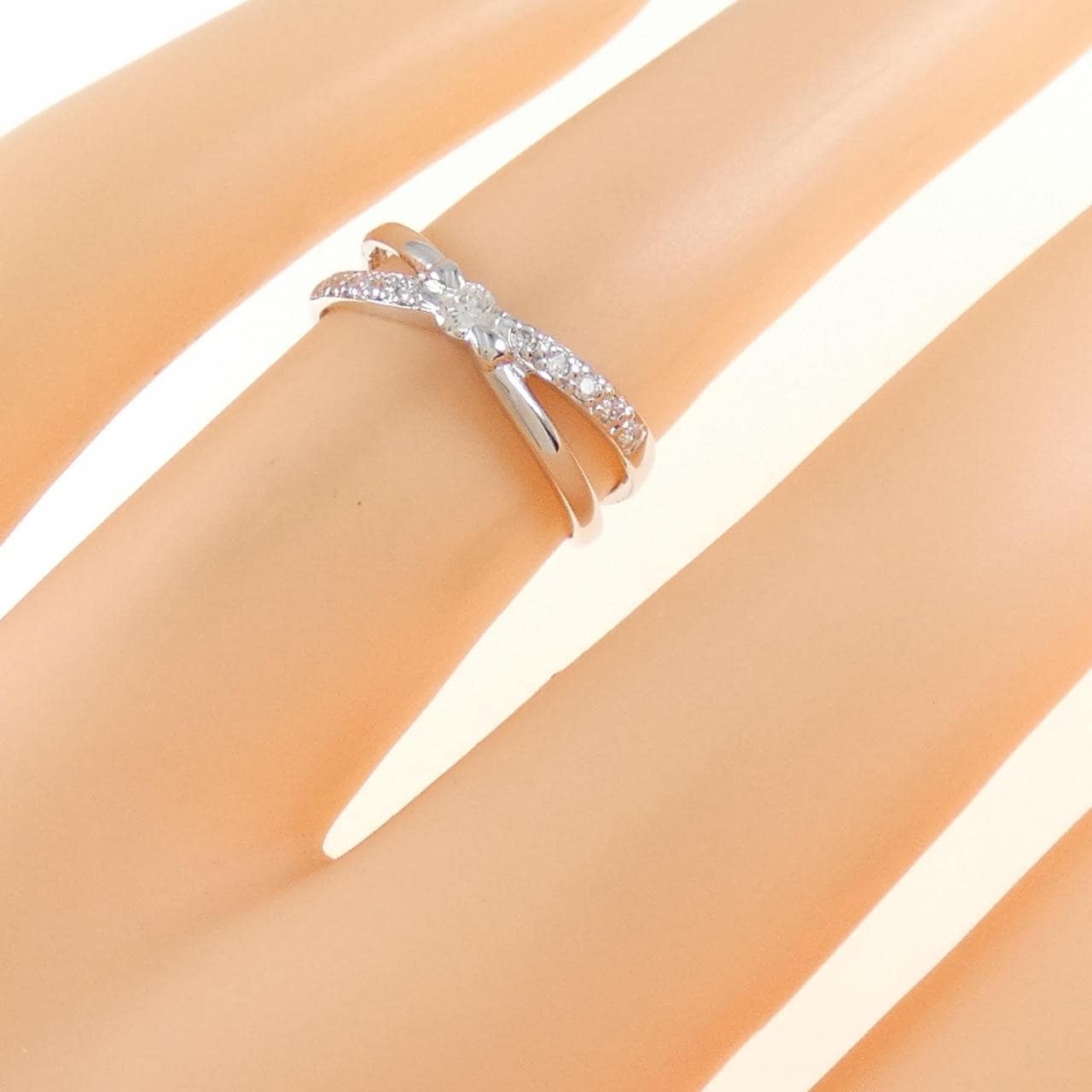 K18WG ダイヤモンド リング 0.12CT