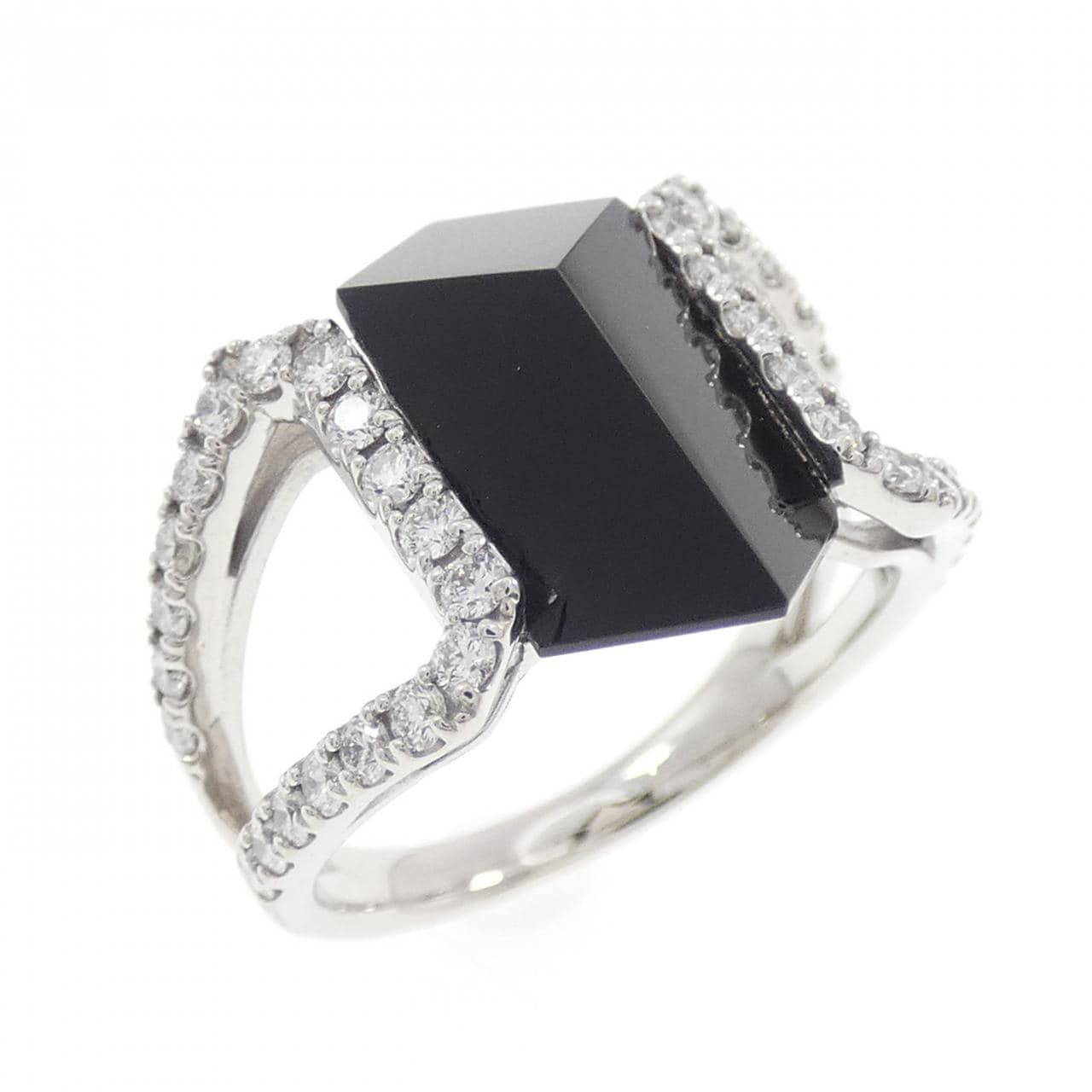 K18WG オニキス リング 2.00CT