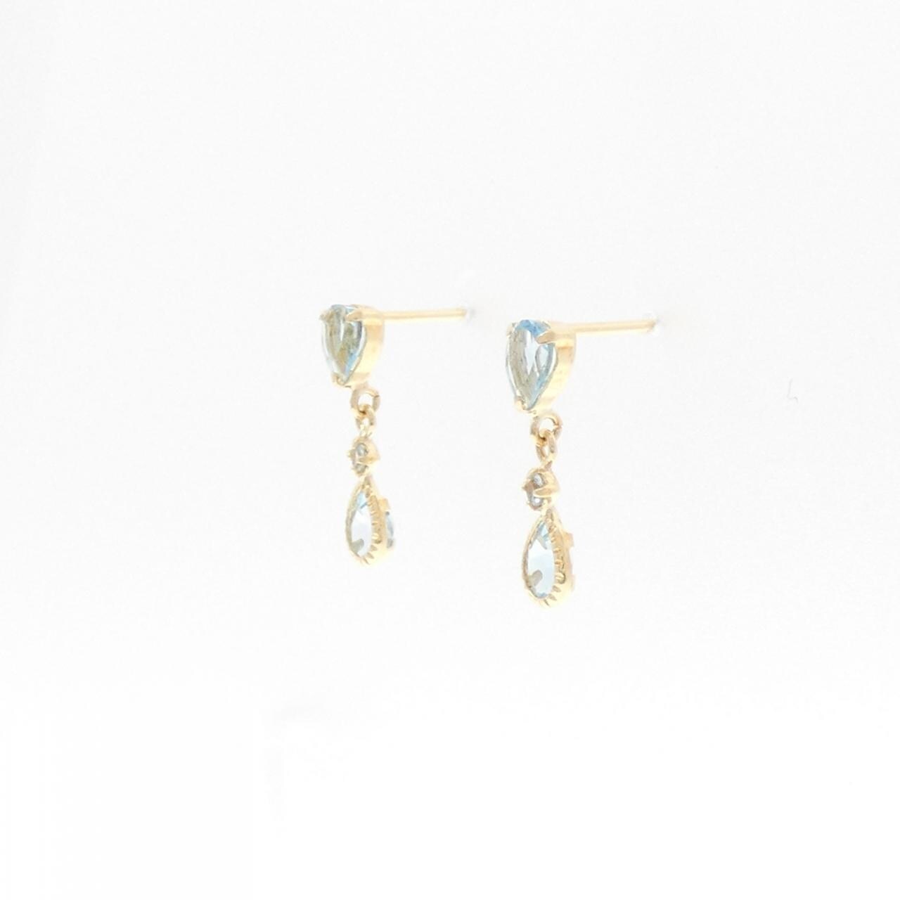 【新品】K18YG ブルートパーズ ピアス