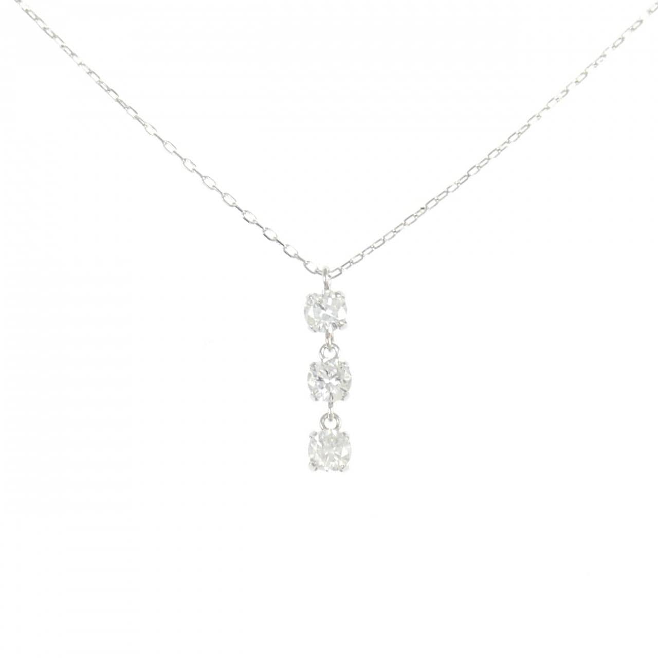 【新品】PT900/PT850 スリーストーン ダイヤモンド ネックレス 0.30CT