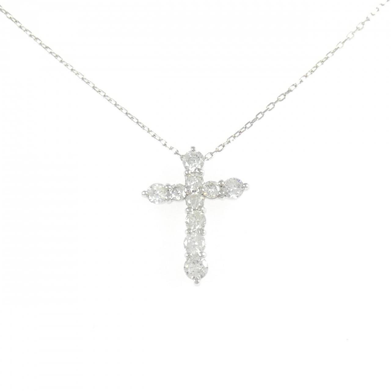 PT900/PT850 クロス ダイヤモンド ネックレス 1.01CT