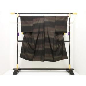 男物　単衣　縞大島紬