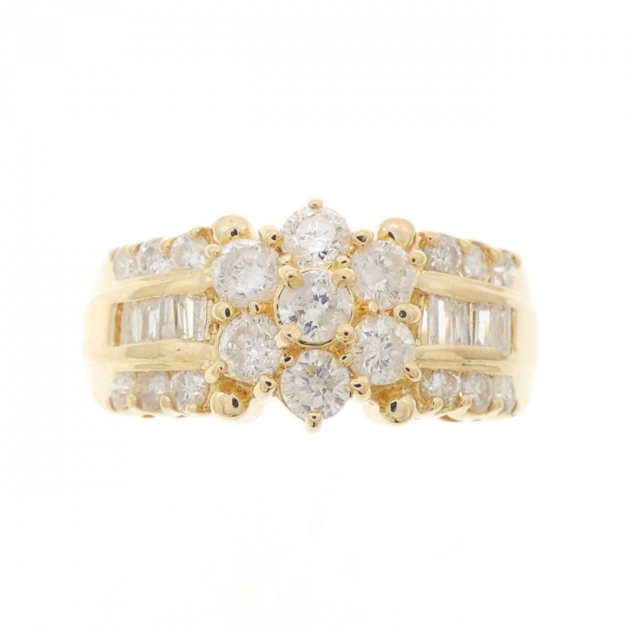 K18YG フラワー ダイヤモンド リング 1.00CT