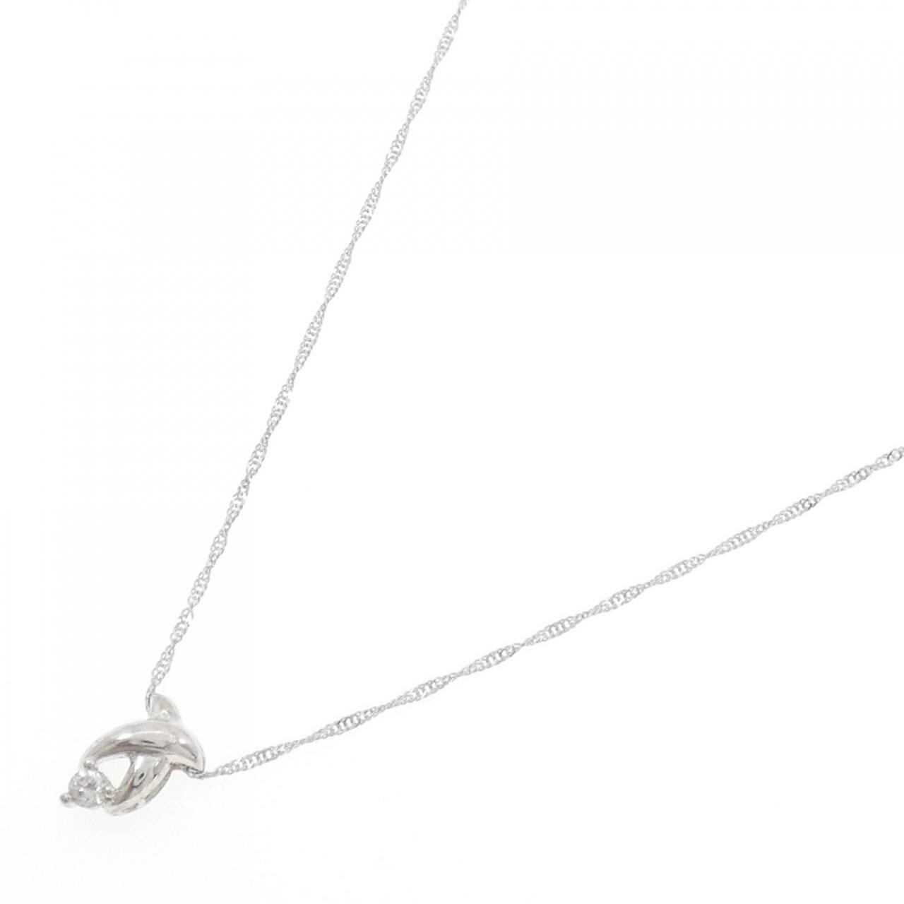 K18WG/750WG ダイヤモンド ネックレス 0.05CT